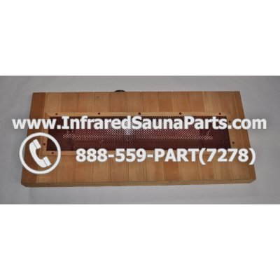 WOOD BENCH HEATERS - Bench 4 - 25" Ceramic Heater Hemlock Wood with Maroon Grill 1