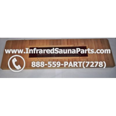 WOOD BENCH HEATERS - Bench 5 - 25" Ceramic Heater Hemlock Wood with Maroon Grill 1